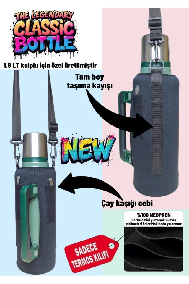 1.9 lt neopren termos kılıfı ve Omuz Askısı