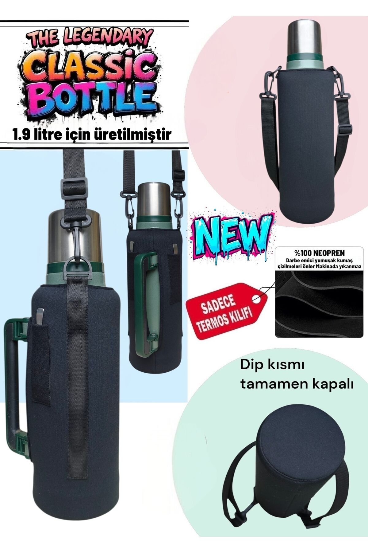 1.9 lt neopren termos kılıfı ve Omuz Askısı