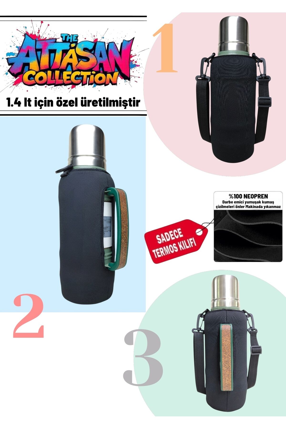 The Artisan 1,4 Lt Neopren Askılı Termos Kılıfı