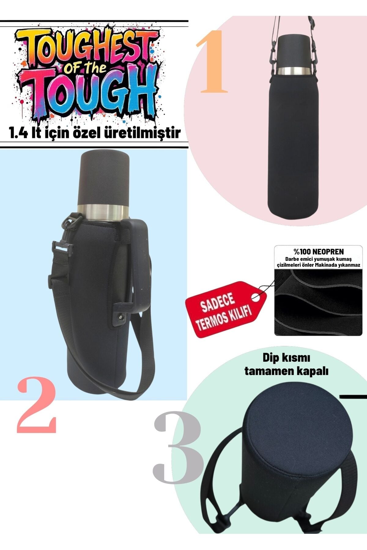 Master Vakumlu 1,3 lt Neopren Askılı Termos Kılıfı