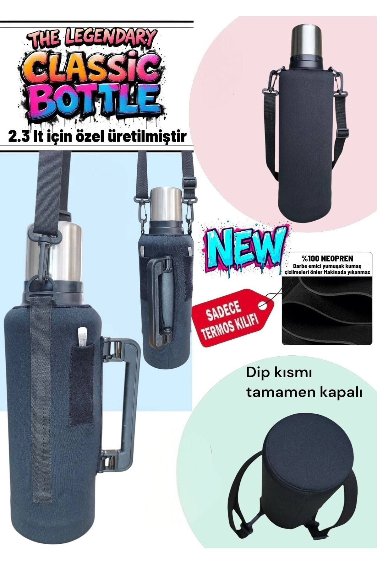Klasik 2,3 lt Neopren Askılı Termos Kılıfı